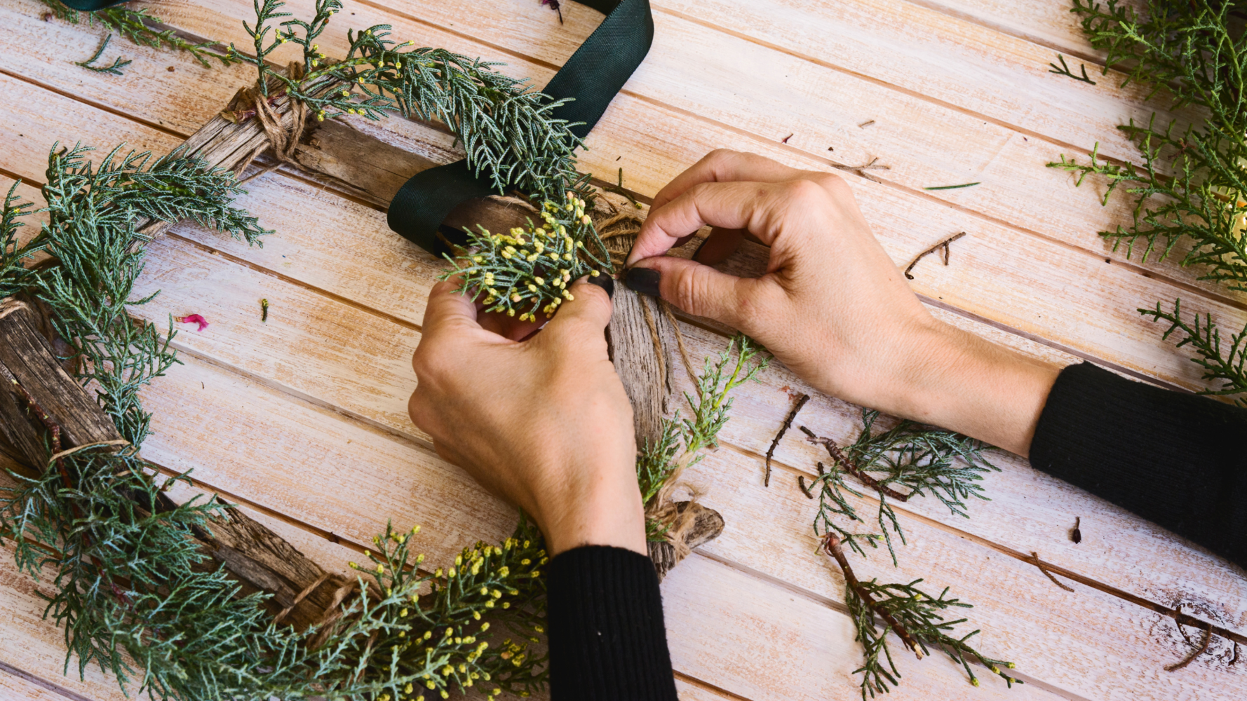 Flower wreath branch